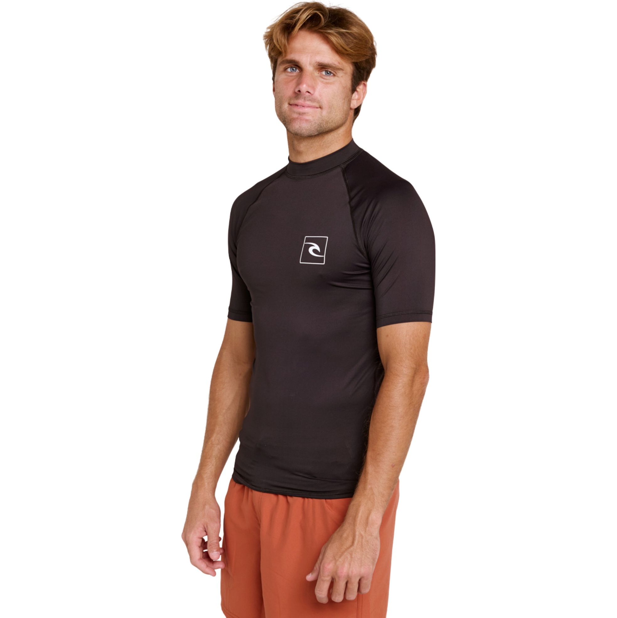 2026 Rip Curl Mens Streamline UPF Short Sleeve Rash Vest 172MRV - Black